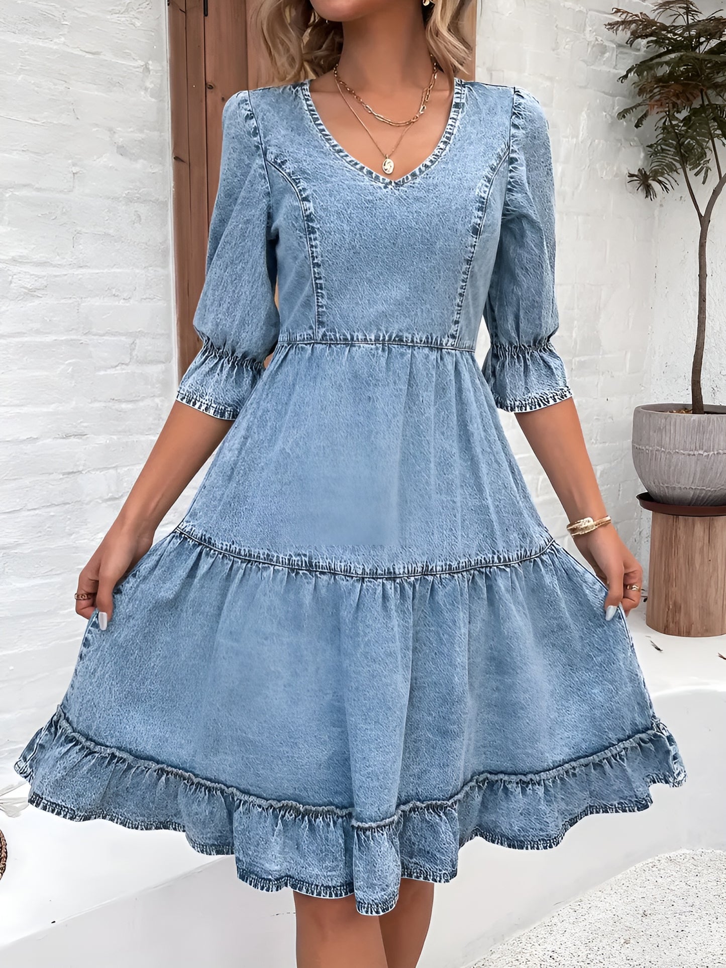 Emma - Stijlvolle Denim jurk