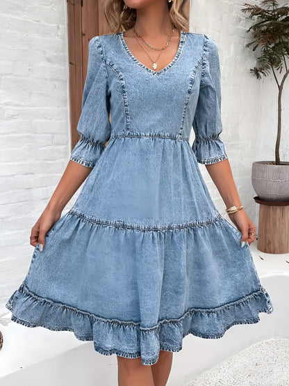 Emma - Stijlvolle Denim jurk