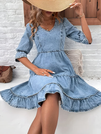 Emma - Stijlvolle Denim jurk