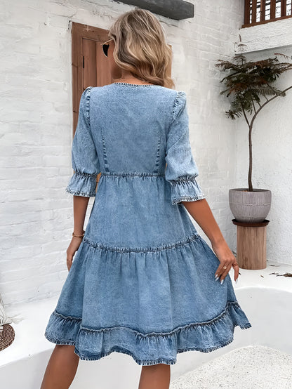 Emma - Stijlvolle Denim jurk